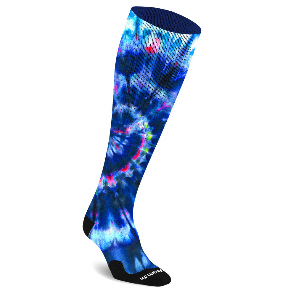 Ocean Tie Dye Socks 20-30 mmHg Mens & Womens | Knee-High Compression