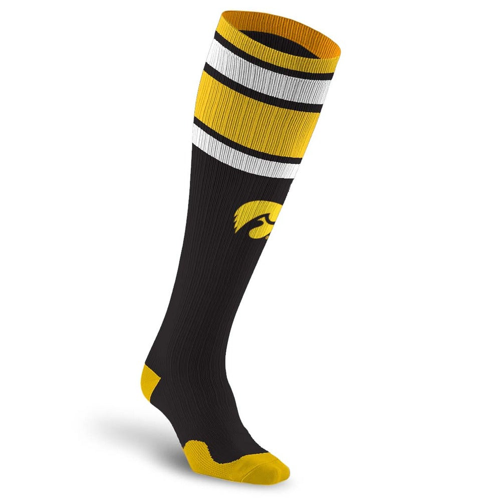 College Compression Socks, Iowa Hawkeyes