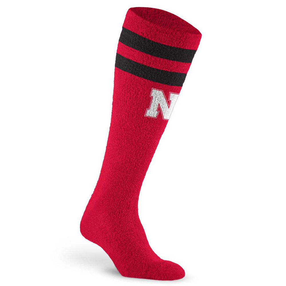 Fuzzy College Compression Sock, Nebraska Cornhuskers