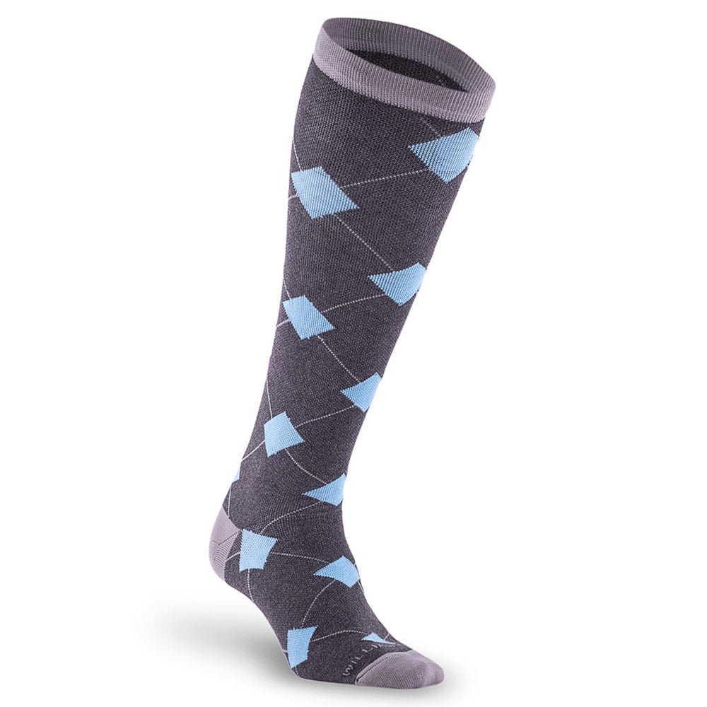 Compression Dress Socks - Caroline Blue Squares | PRO Compression L/XL Compression Dress Socks - Caroline Blue Squares | PRO Compression L/XL