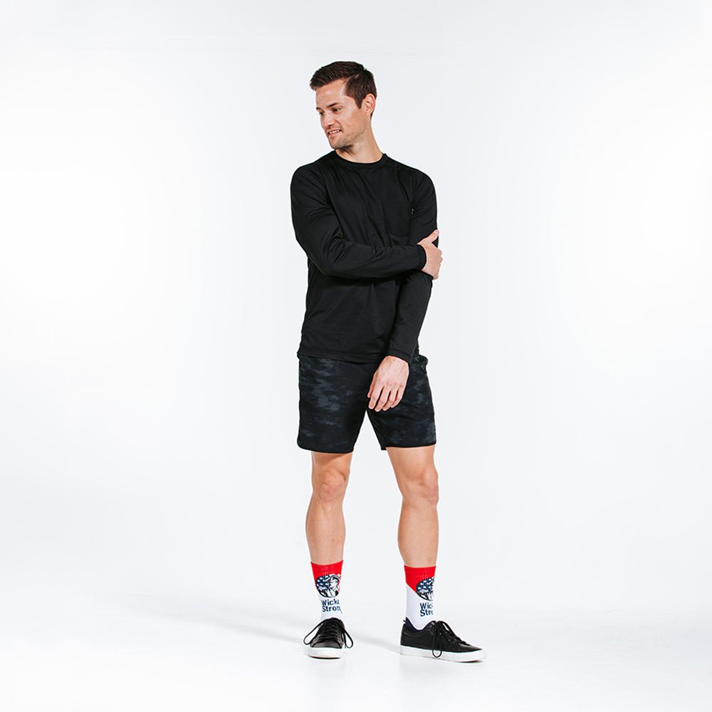 Wicked Strong Compression Socks - Mid Calf Massachusetts Style - on model in front view