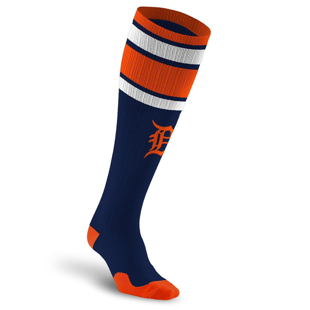 Officially Licensed MLB Compression Socks |Detroit Tigers - Classic Stripe