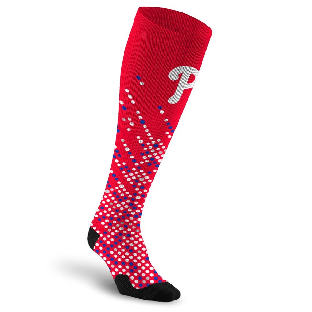 PRO Compression Major League Baseball Knee High Compression Sock Genuine MLB Merchandise Sock Philadelphia Pillies