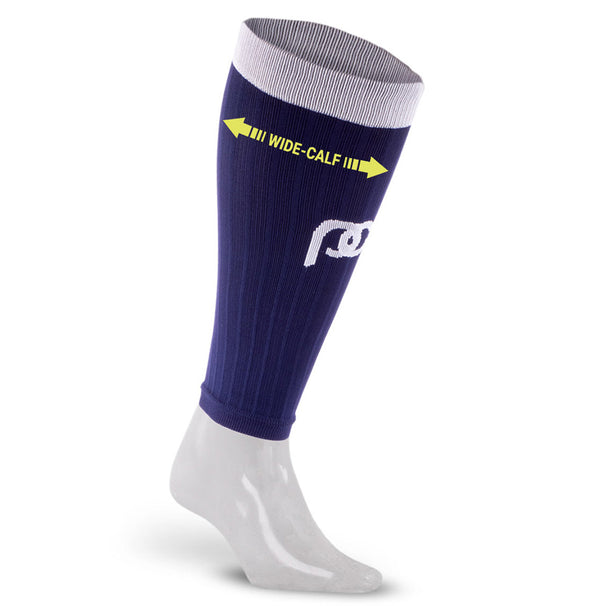 Compression Calf Sleeves in Navy Over White | PRO Compression ...