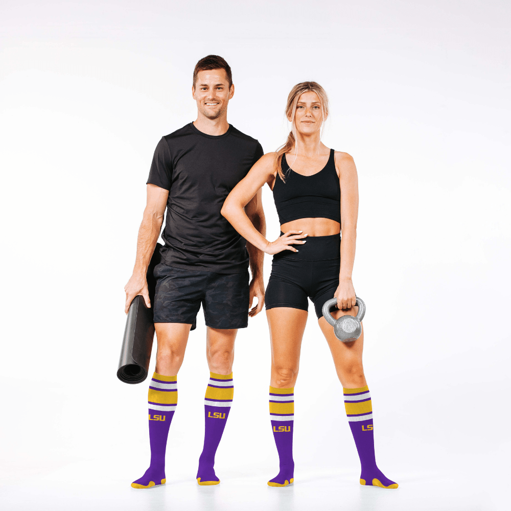 College Compression Socks, Louisiana State Tigers - PRO Compression
