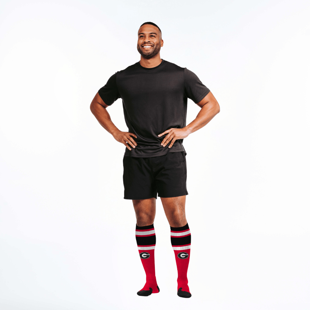 Fuzzy College Compression Sock, Georgia Bulldogs - PRO Compression