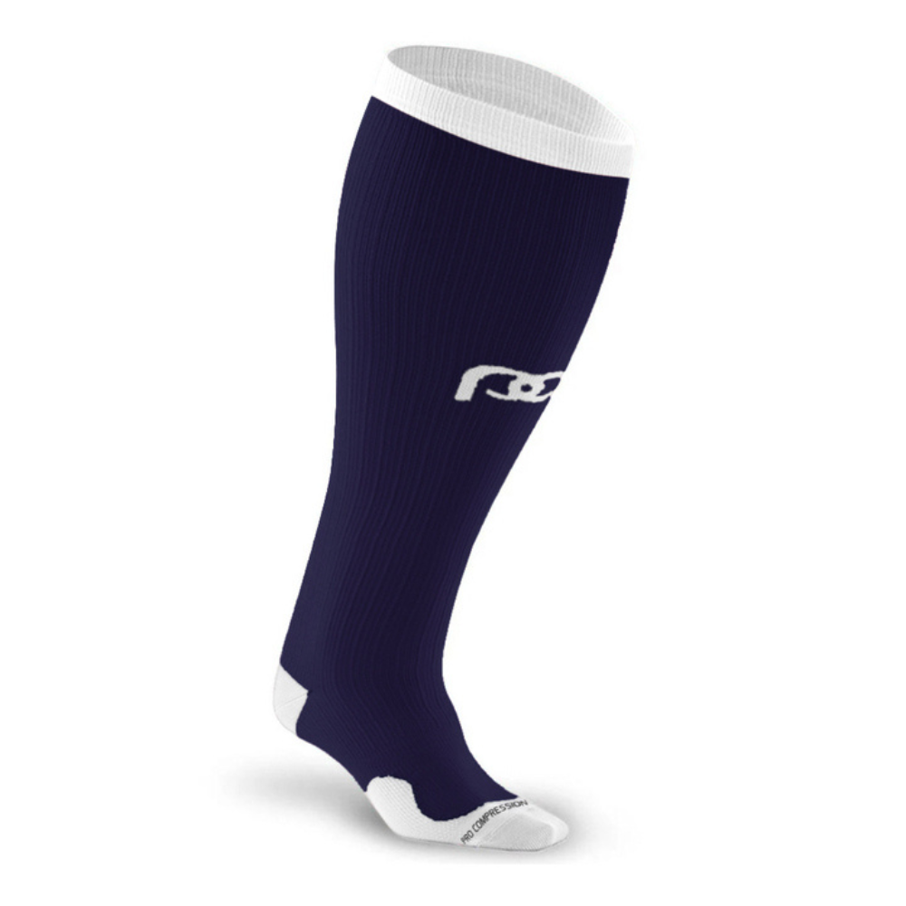 Marathon Wide-Calf, Navy Over White