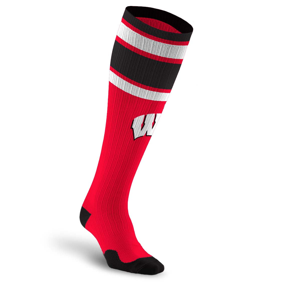 College Compression Socks, Wisconsin Badgers