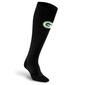 Officially Licensed NFL Black Compression Socks, Green Bay Packers S/M