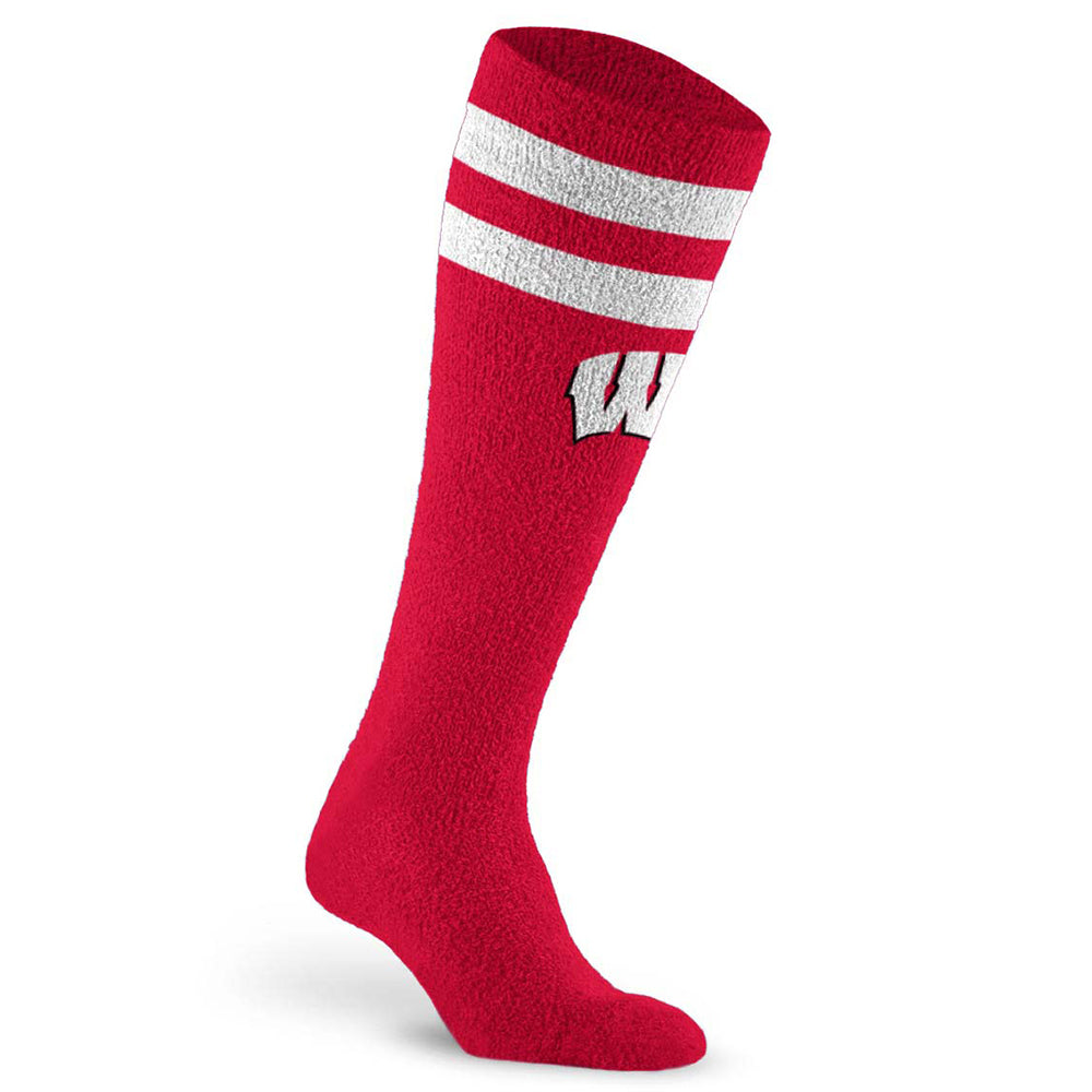 Fuzzy College Compression Sock, Wisconsin Badgers