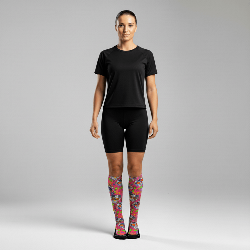 Marathon Printed, Pink Sugar Skulls - PRO Compression