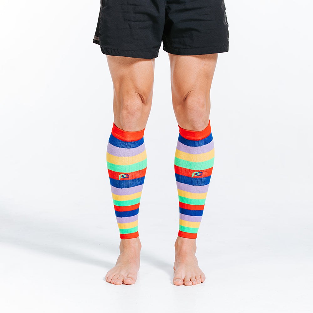 Calf Sleeves, Multicolor Stripe