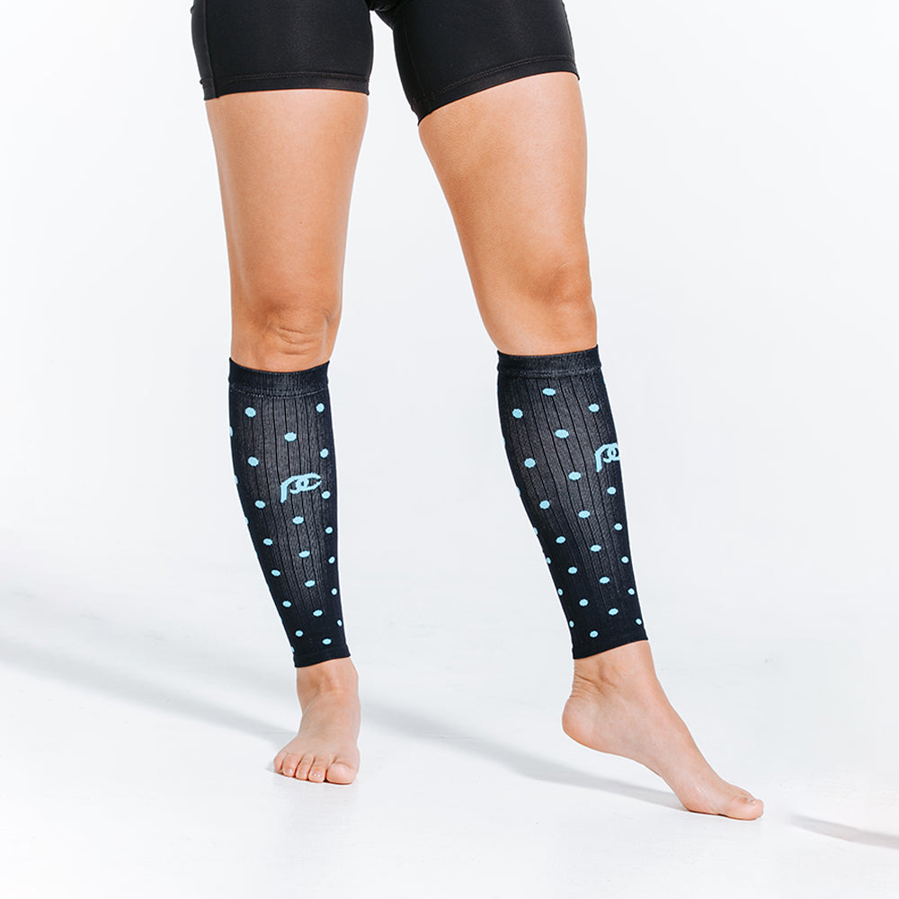 PRO Compression Calf Sleeves - Navy Dots –