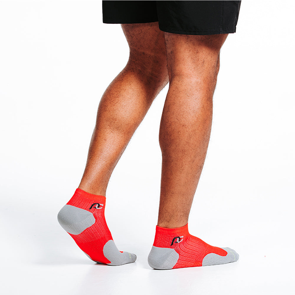 Red Low Compression Socks - Ankle Socks 0 close up on model
