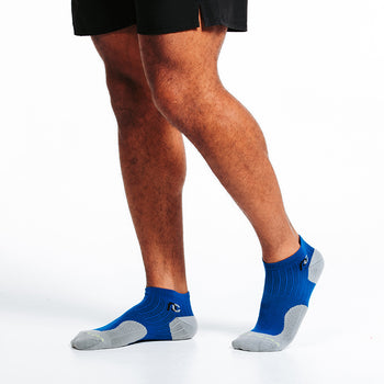 Royal Blue Low Compression Socks - Ankle Socks - on model