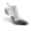 Low white compression socks with grey toe and heel boxes