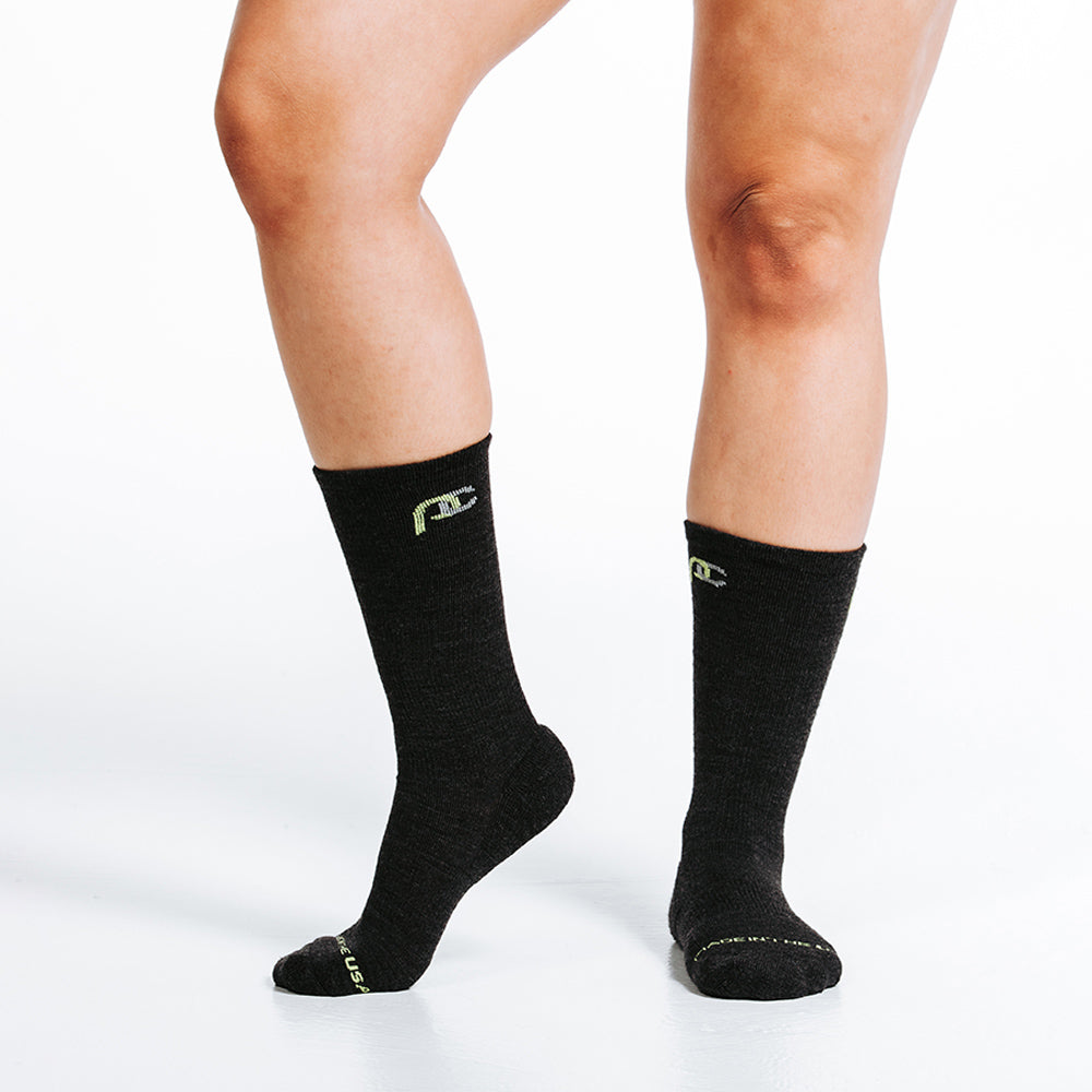 Calf Sleeves, Grey with Black Stripes