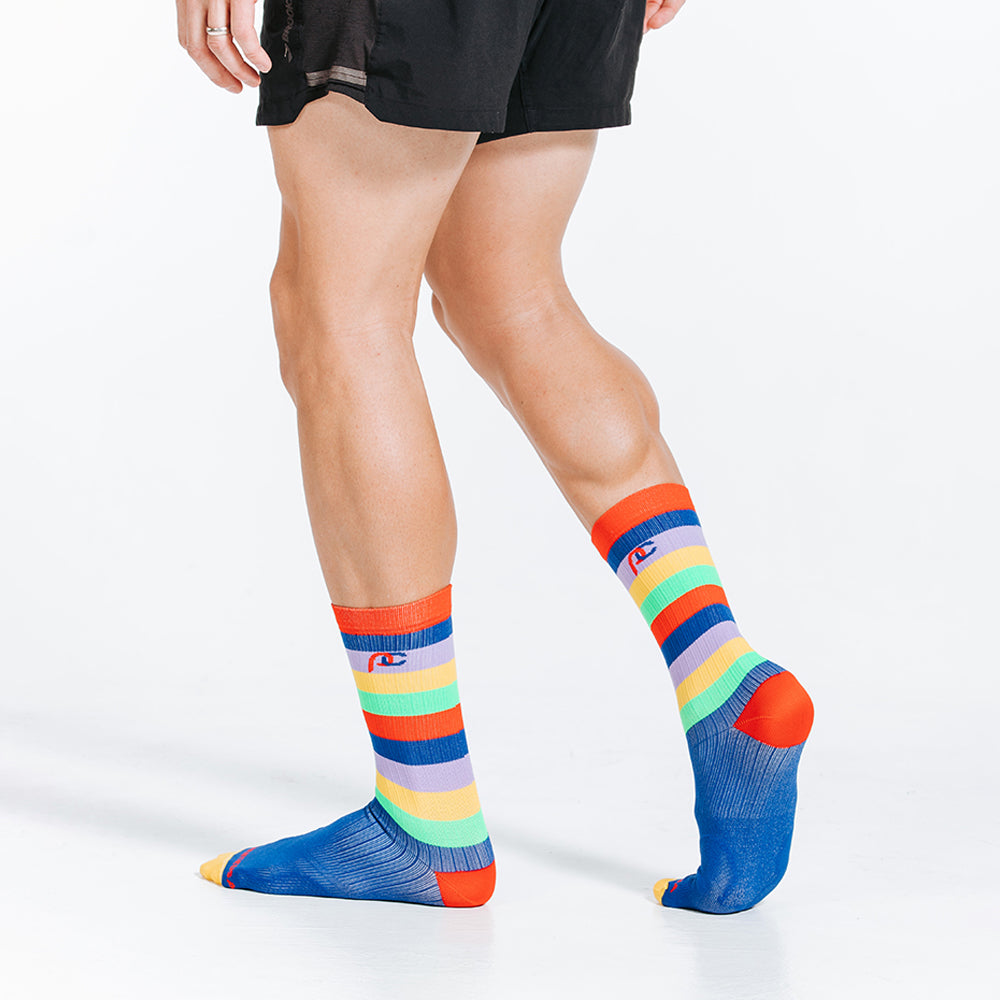 Colorful Running Socks - PC Racer Multicolor Stripe