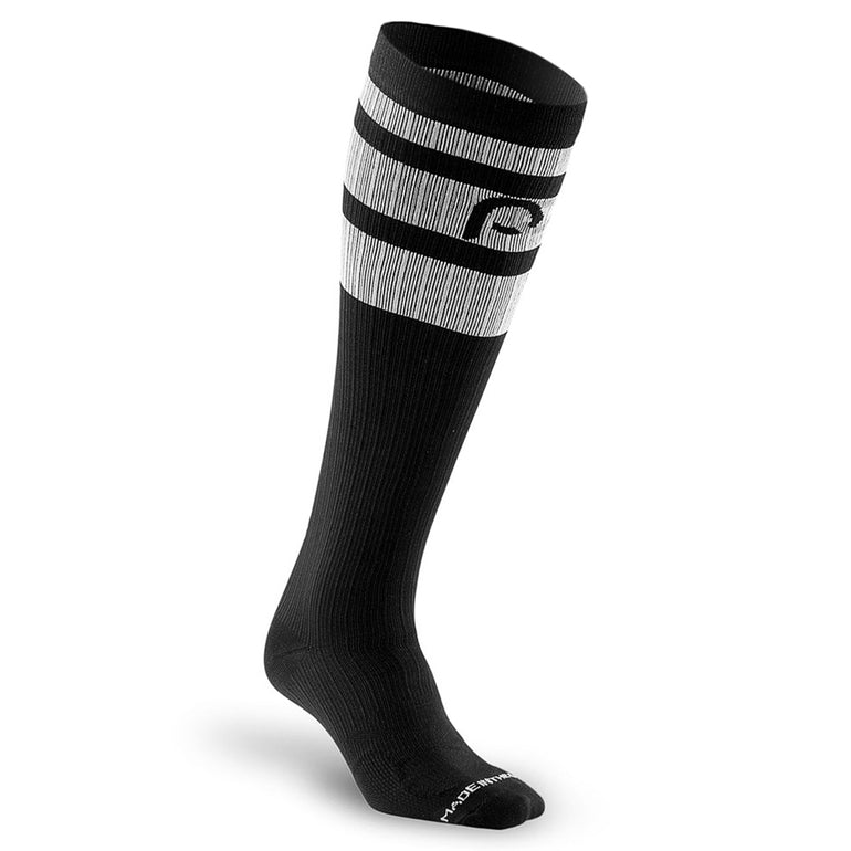 Marathon Black Striped Classic Compression Socks – procompression.com