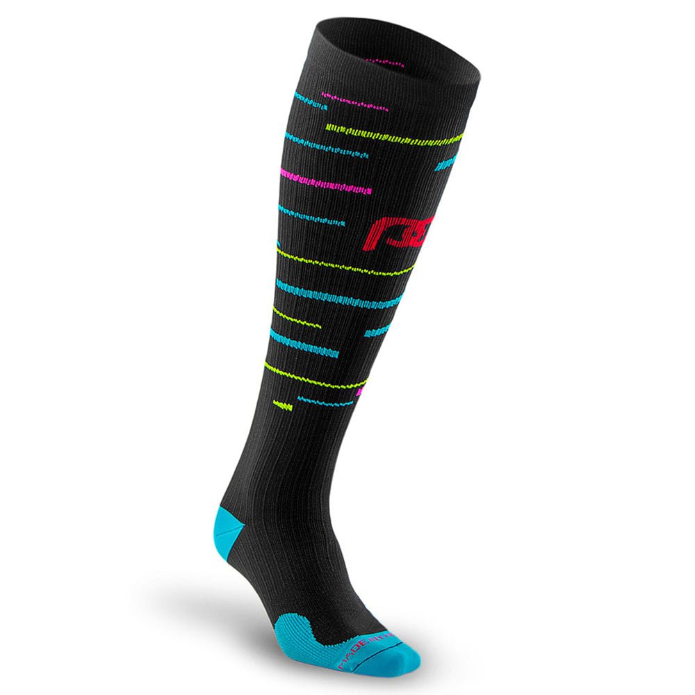Marathon, Black with Neon Stripes - PRO Compression