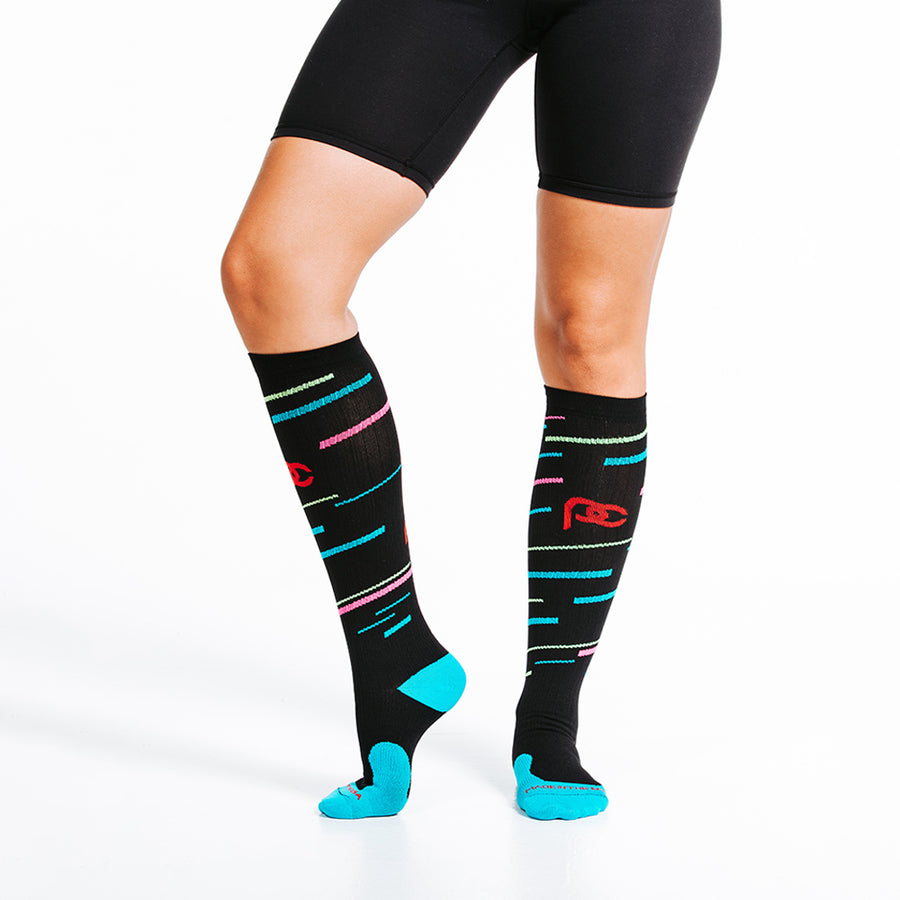 Marathon Compression Socks - Black w/ Neon | PRO Compression ...