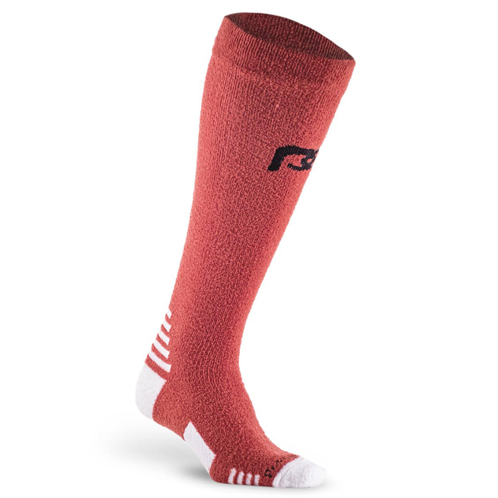Ultra cozy feather compression socks in clay-rust color