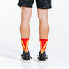Crew length compression socks with navy blue, red, and golden star design - Arizona design