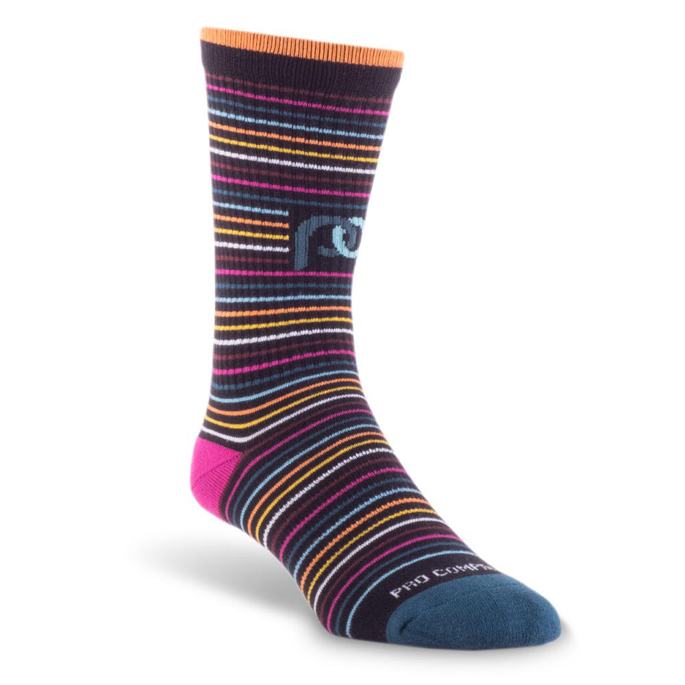 Multi-colored Striped Compression Socks | Crew Length