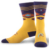 Mid calf compression socks with Chevron Aztec gold design - pair