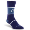 Blue crew length compression socks