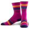 Pink, gold, and navy blue crew length compression socks - pair
