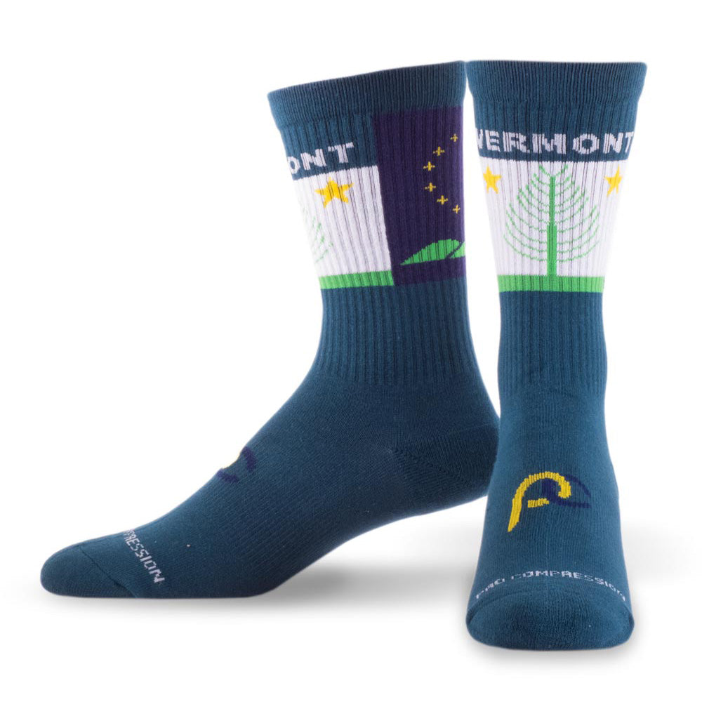 Vermont State Crew Compression Socks - Product Close Up