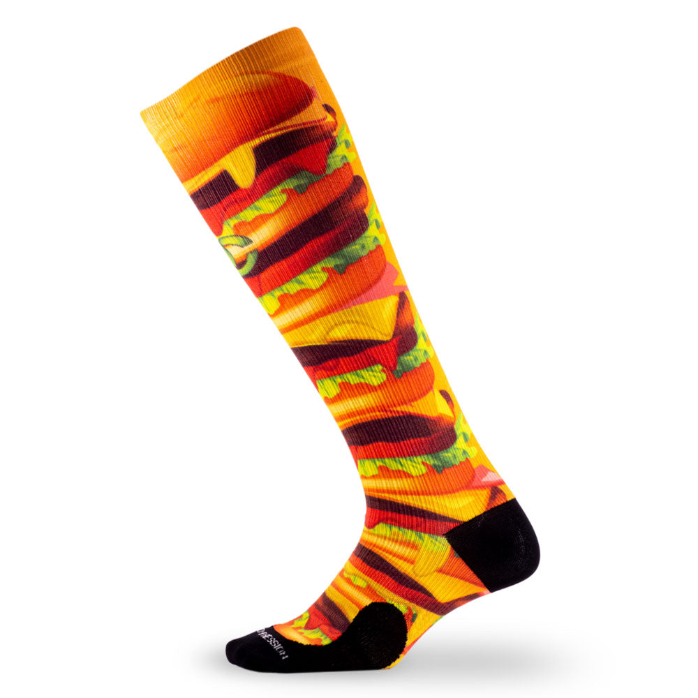 102022-Knee-High-Compression-Socks-Marathon-Printed-Cheeseburger-3.jpg