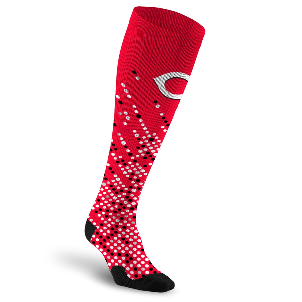 PRO Compression Major League Baseball Knee High Compression Sock Genuine MLB Merchandise Sock Cincinnati Reds