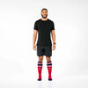 Man wearing PRO Compression Major League Baseball Knee High Compression Sock Genuine MLB Merchandise Sock Los Angeles Angels