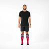 Man wearing PRO Compression Major League Baseball Knee High Compression Sock Genuine MLB Merchandise Sock Los Angeles Angels