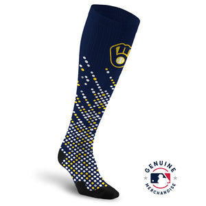 PRO Compression Major League Baseball Knee High Compression Sock Genuine MLB Merchandise Sock Milwaukee Brewers