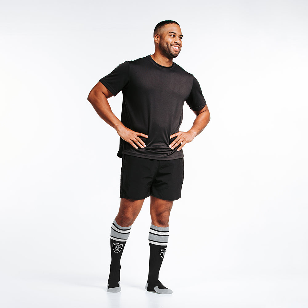 Adult LargeXLarge Las Vegas Raiders NFL Adult Compression Socks Black