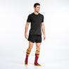 Male model wearing Washington Commanders officially-licensed NFL Knee-high Compression Socks