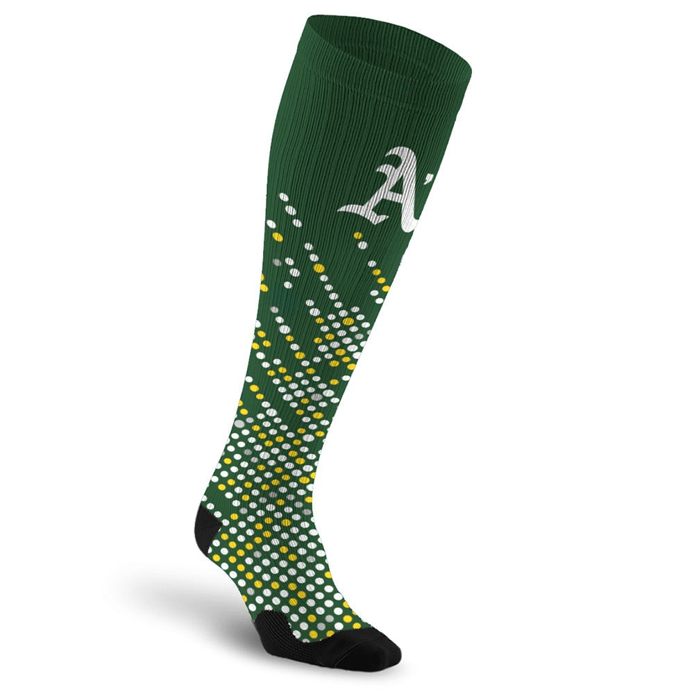 PRO Compression Major League Baseball Knee High Compression Sock Genuine MLB Merchandise Sock Oakland Athletics