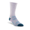 grey hiking crew socks with blue details