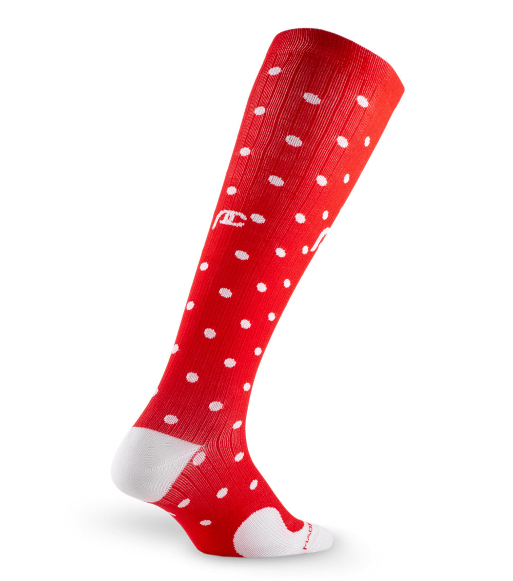 PRO Compression | Knee-high Graduated Compression Socks | Marathon, Red with White Dots